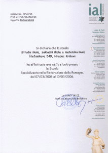Certifikát ial - Emilia Romagna